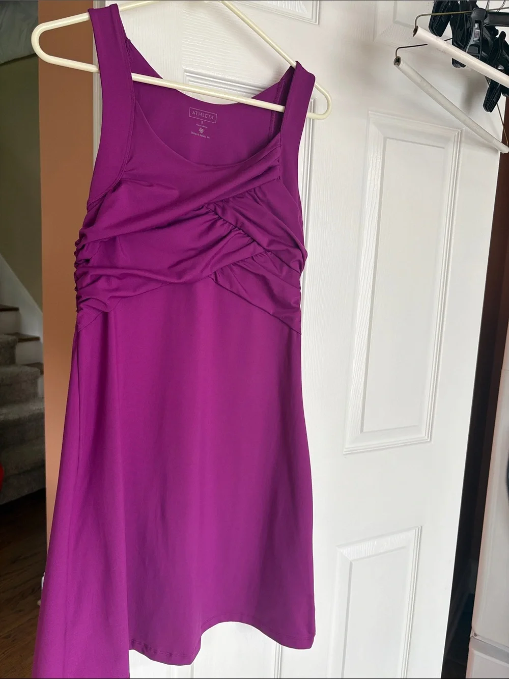 Athleta Purple Ruched Tank Dress